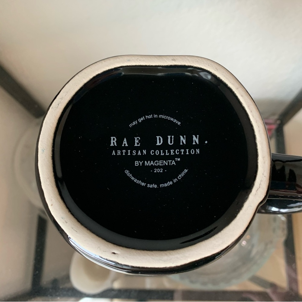 NEW Rae Dunn DOG DAD Black & White Checkered Flag Paw Print Father’s Day Mug Cup - Picture 6 of 9